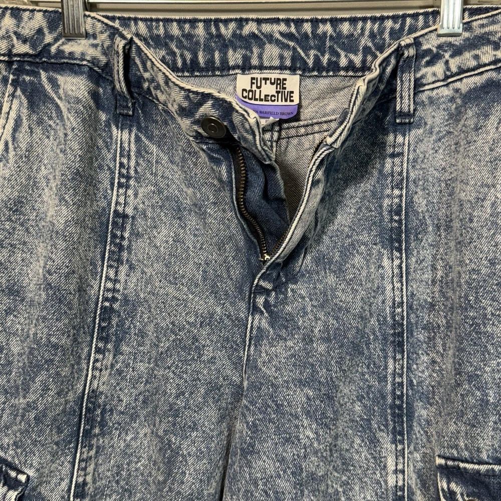 Future Collective Kahlana Barfield Brown Cargo Jeans Sz 10 Baggy Hip Hop Street - Picture 4 of 14
